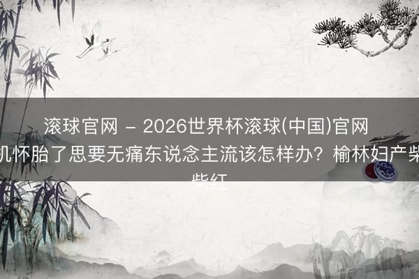 滾球官網 - 2026世界杯滾球(中國)官網 隨機懷胎了思要無痛東說念主流該怎樣辦？榆林婦產柴紅