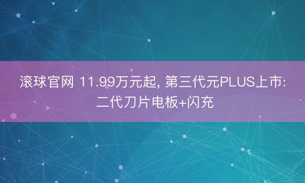 滾球官網(wǎng) 11.99萬元起， 第三代元PLUS上市: 二代刀片電板+閃充