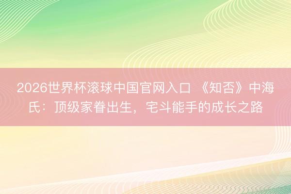 2026世界杯滾球中國官網入口 《知否》中海氏：頂級家眷出生，宅斗能手的成長之路