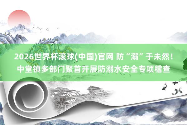 2026世界杯滾球(中國)官網 防“溺”于未然！中堂鎮多部門聚首開展防溺水安全專項稽查